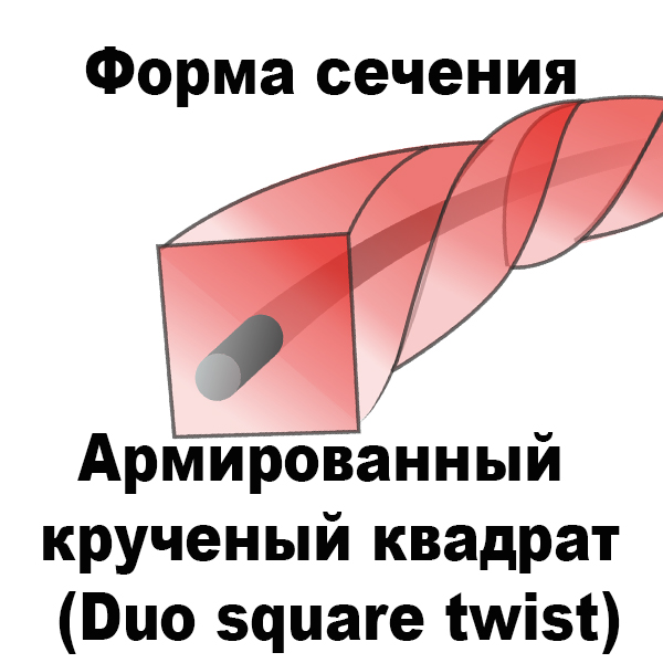 Леска для триммера DUO SQUARE TWIST (квадрат крученый армированный) 1,6ММХ15М DSQT 16-15